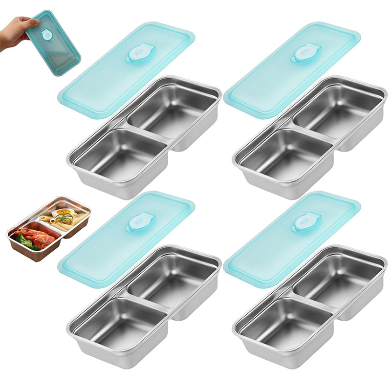 Bento Box - Tragbare Frischhaltebox aus Edelstahl, Lebensmittelbehälter, multifunktionale
