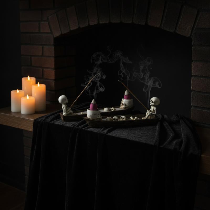 Incense Holder - Totenkopf-Boot Räucherstäbchenhalter Einzigartiger Harz-Räucherständer für Arbeitszimmer,