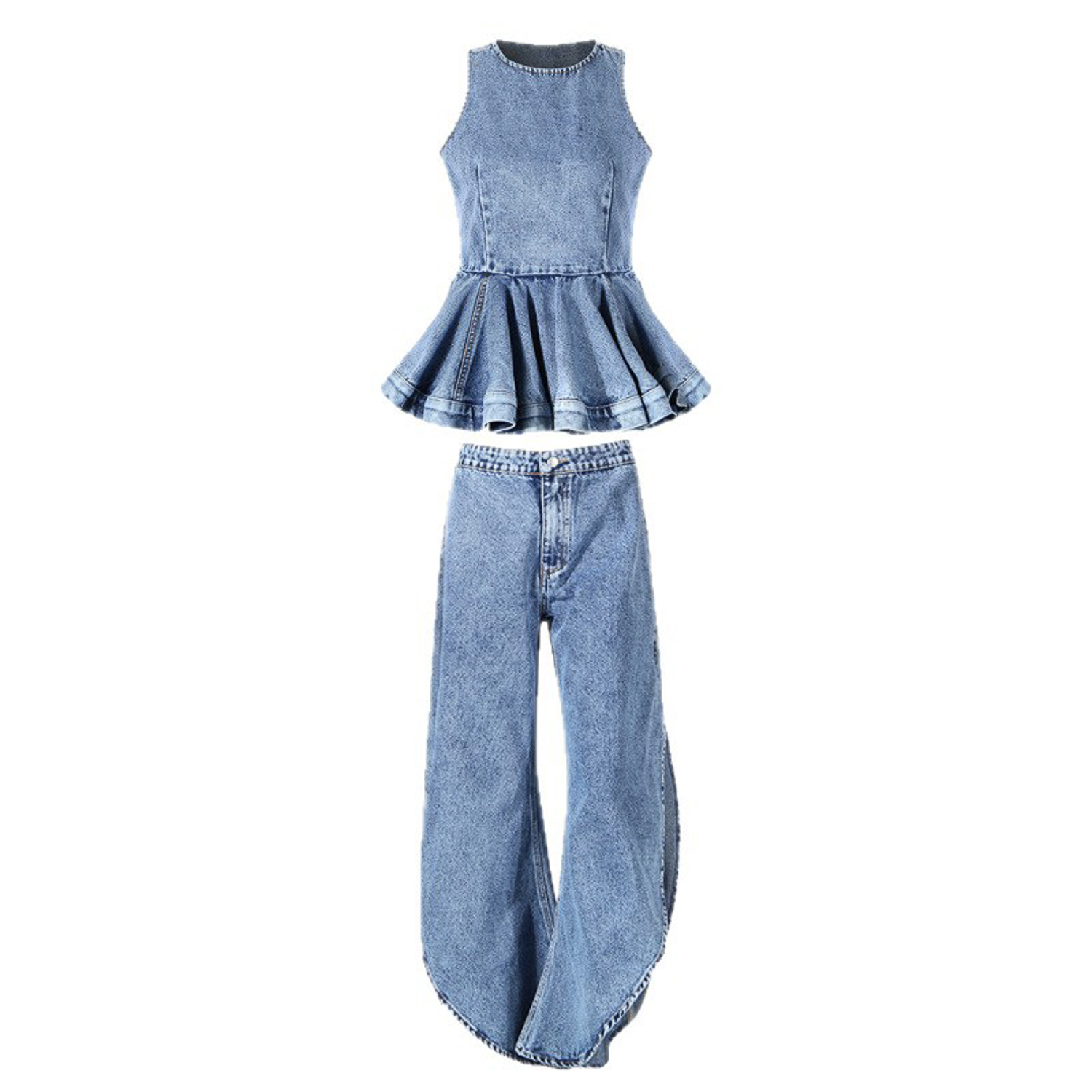 Y2K Damen Denim Zweiteiler Out – Matcha Bewertung und Preis